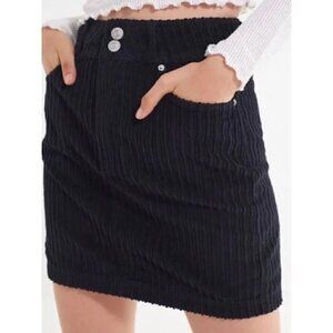 BDG Urban Outfitters New York Minute Black Ribbed Corduroy Mini Skirt Size S